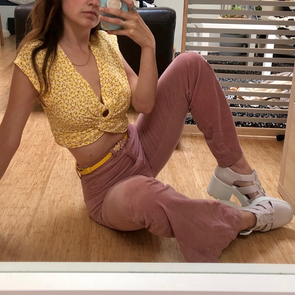 Free People Yellow Crop Top - Picture 4 of 5